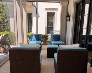 JANUS Et Cie Slipper Chairs with Terry Cloth Upholstered Seat Cushions. EXCELLENT CONDITION. Each Measures 26" W x 36" D.  Photo 1 of 4. 