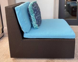 JANUS Et Cie Slipper Chairs with Terry Cloth Upholstered Seat Cushions. EXCELLENT CONDITION. Each Measures 26" W x 36" D.  Photo 3 of 4. 