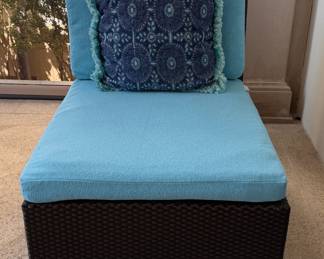 JANUS Et Cie Slipper Chairs with Terry Cloth Upholstered Seat Cushions. EXCELLENT CONDITION. Each Measures 26" W x 36" D.  Photo 2 of 4. 