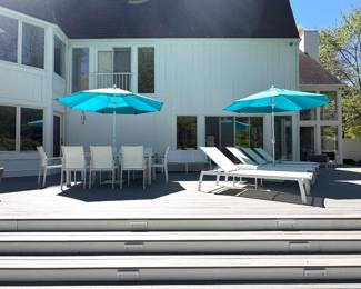 Barlow Tyrie Aura Collection Table and Chairs - umbrellas and cheese's front gate