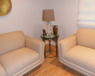 Small side table, lamp, bric-a-bac