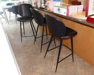 Set of 3 black bar stools