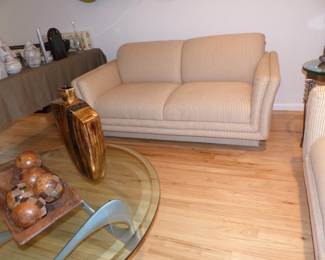 Neutral modern loveseat