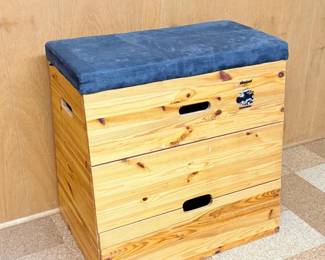 148 IkeaWoodenStorageBoxwCushionTop