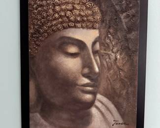 18 LargeTexturedBuddhaWallArtZenMeditationDecorwFloatingFrame