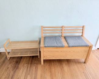 142 WoodenStorageBenchShoeRack