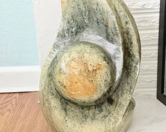 13 LargeAbstractPolishedStoneSculpturewSphere17HeavyModernArt