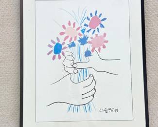 152 FramedLithographPrintBouquetofPeacebyPabloPicasso