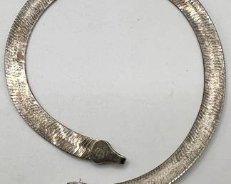 7.5” Sterling Silver Herringbone Bracelet — Imperfect