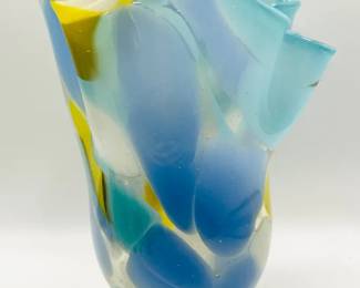 MCM Handkerchief Art Glass Vase