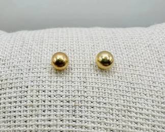 Classic 14K Gold Stud Earrings — Fine Jewelry