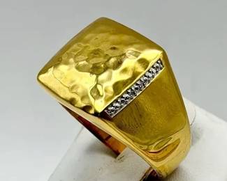 18KT Gold Plated Ring with Diamonds “The Rock” Danbury Mint Jewelry
