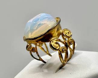 Gold Vermeil Ring Stamped ISRAEL 925 — Size 6 1/2