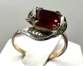 Vintage Art Deco Emerald Cut 12K Gold Filled Ring — Size 8