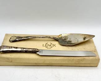 Lenox Silverplate Wedding Promises Dessert Set