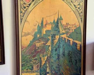 Vintage 1930 Carcassonne, France By Paul Champseix Travel Poster