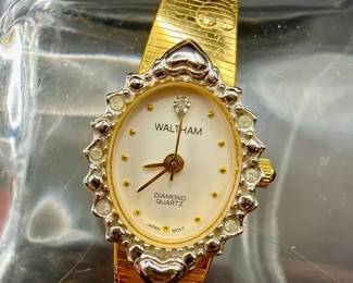 Vintage Waltham Diamond Quartz Ladies' Gold-tone Bracelet Watch