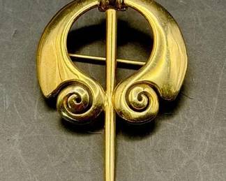 10K Gold Celtic Penannular Pin — Fine Jewelry