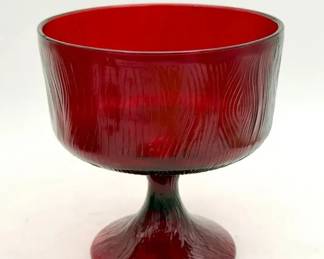 Vintage Hoosier Glass Ruby Red Pedestal Compote Bowl