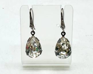 Sparkling Sterling Silver Dangle Earrings — Jewelry Stamped 925