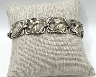 Beau Sterling Silver Modernist Mid-Century Bracelet