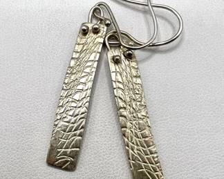 Silver Handmade Dangle Earrings Marked 935