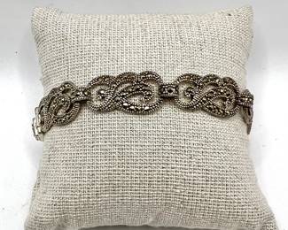 Sterling Silver Marcasite Bracelet — Art Deco