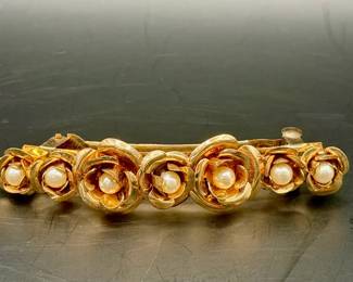 Vintage Rose Barrette Made In Korea