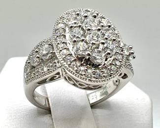 Sterling Silver Sparkling CZ Ring — Size 6