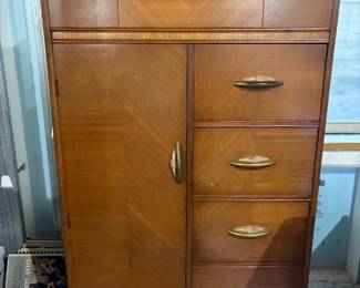 ART DECO WATERFALL CHIFFEROBE DRESSER 
