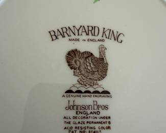 Barnyard King Johnson Bros Turkey Platter and Plates
