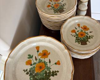 MIKASA GARDEN CLUB PETUNIAS SET OF DISHES - VERY LARGE SET