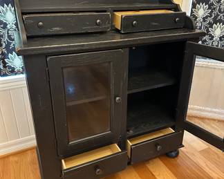 Broyhill Attic Heirloom Distressed Dining Chest in Black