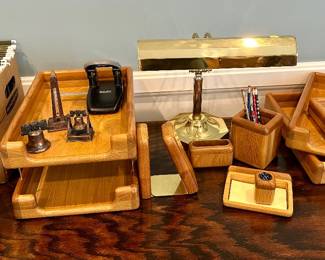 MCM Oak desk set 
