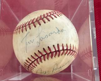 1970’s signed baseball by GREATS! Tommy Lasorda, Roy Campanella….. more!