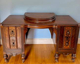 $400 (set) - Antique desk, wood, some wear, sold as set with matching bureau