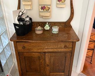Antique wooden wash cabinet