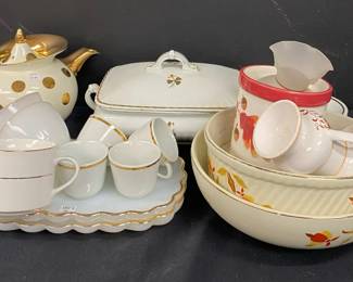 Vintage Hall Tea Cup Pot, English ironstone piece, And Other Vintage Dish Ware