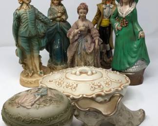 Vintage Chalk ware Figurines And More