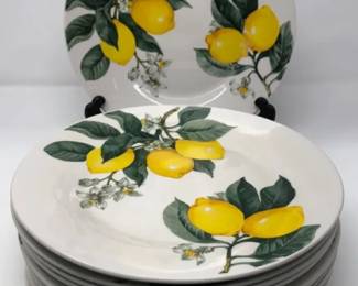 Set Of 12 Royal Norfolk Lemon Dinner Plates