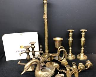 Vintage Brass Candlesticks, Bells, And More Baldwin