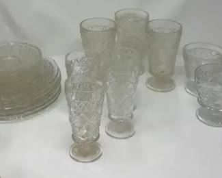 Vintage 1950s Hazel Atlas Glass Set