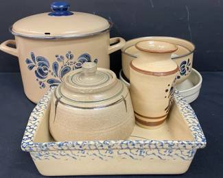 Stone Ware And 1987 Pfaltzgraff Folk Art Enameled Items