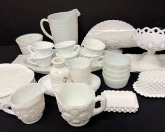 Assorted Milk Glass