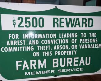 Vintage Farm Bureau Member Service metal sign
