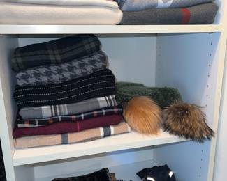 Closeup of scarves and gloves