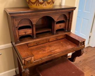 Antique wooden secretary/parlor desk
