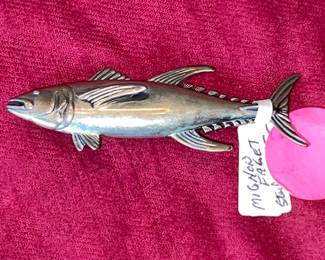 Vintage sterling tuna fish pin
