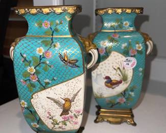 Chinese cloisonné vases