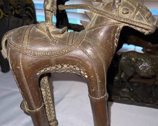Traditional Indian Dhokra horse with rider scuplture